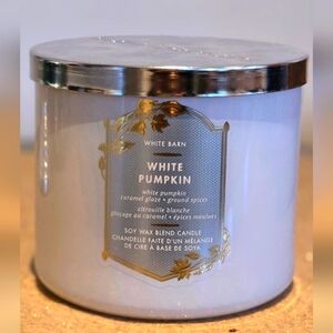 🩷BRAND NEW BATH & BODY WORKS🩷White Barn WHITE PUMPKIN 3-Wick Candle 🩷